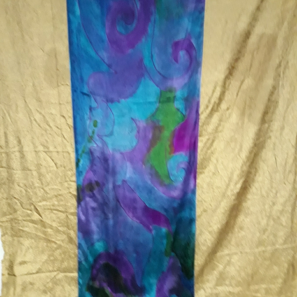 Gorgeous hand painted silk scarf